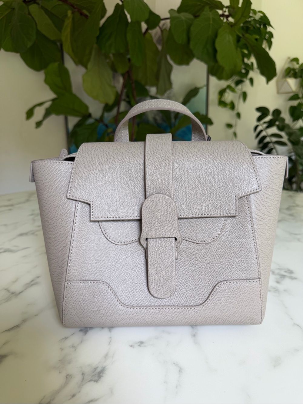 Nwt Senreve Mini Maestra Pebbled Leather Backpack Crossbody Satchel Bag Sand — image 2 of 8